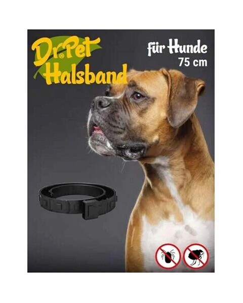 DR. PET Antiparazitárny obojok pre psy hnedý, 75 cm