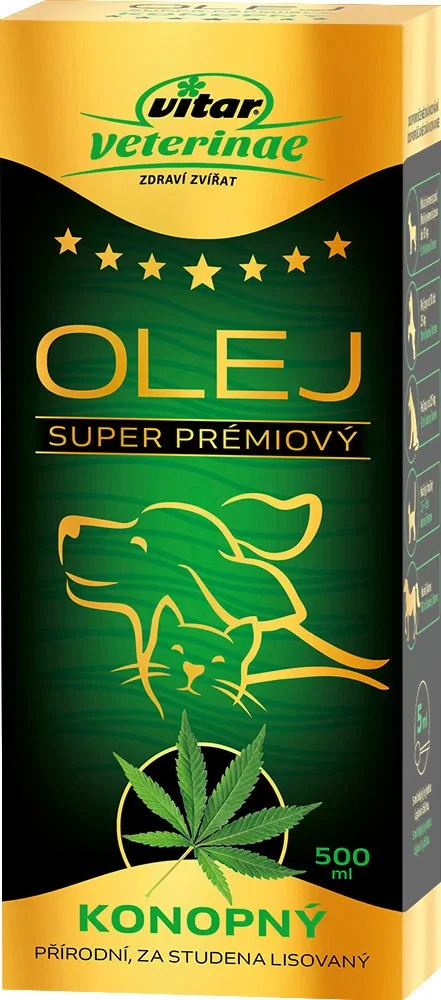 VITAR VETERINAE Konopný olej, 500ml
