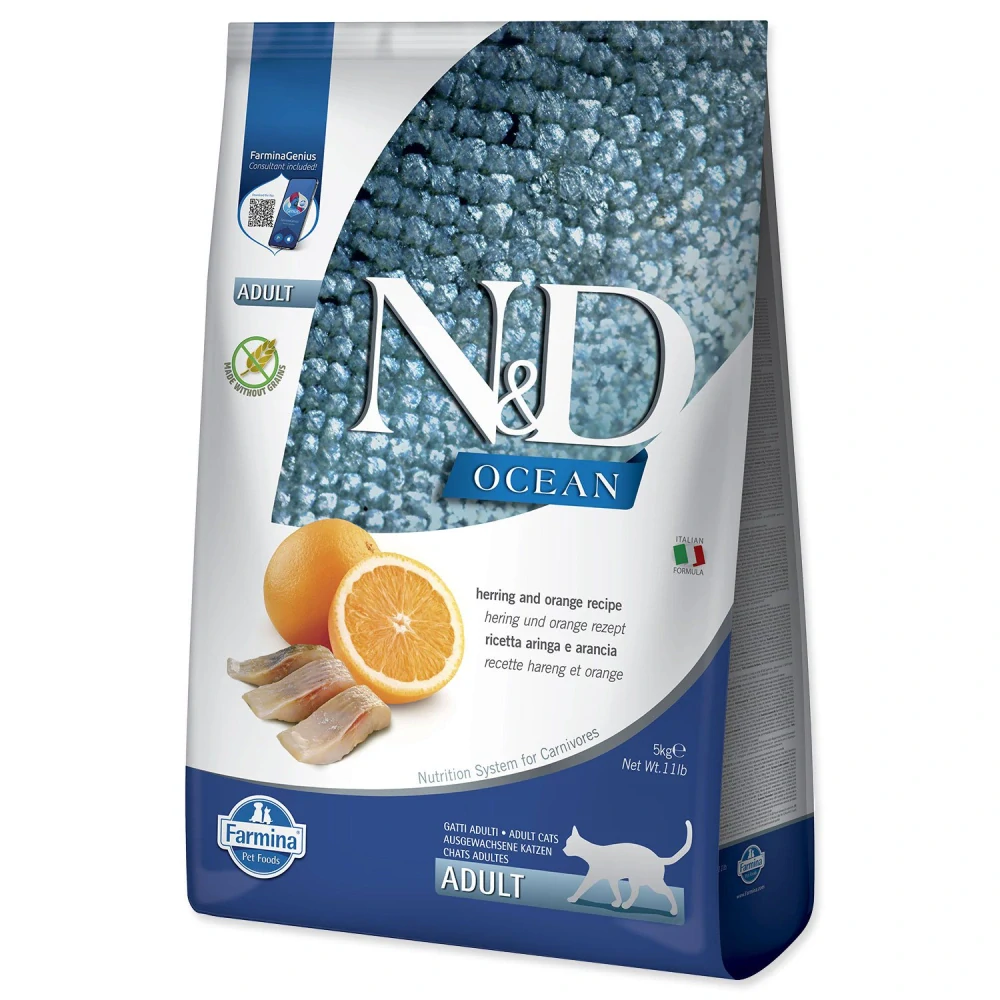 FARMINA N&D Cat Ocean Herring & Orange, 5kg