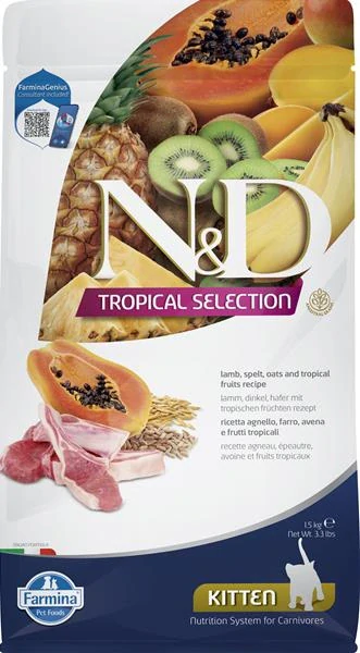 FARMINA N&D Kitten Tropical Selection Lamb, 1,5kg