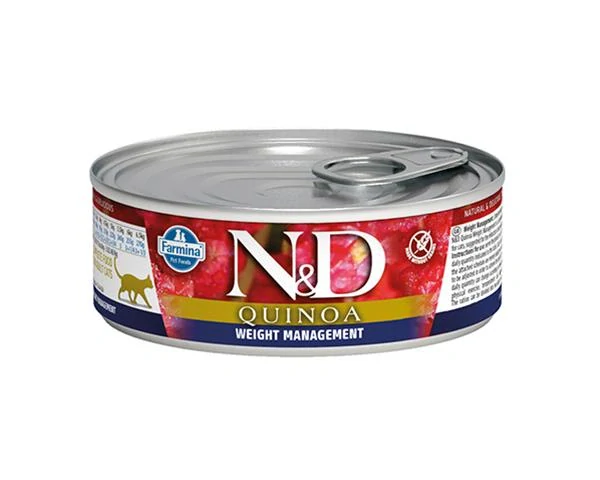 FARMINA N&D Konzerva Cat QUINOA Weight Management, 80g