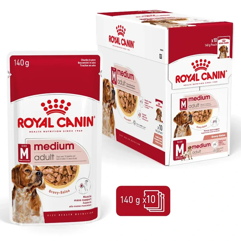 ROYAL CANIN Medium Adult Kapsička v šťave pre dospelé stredné psy, 10x140g