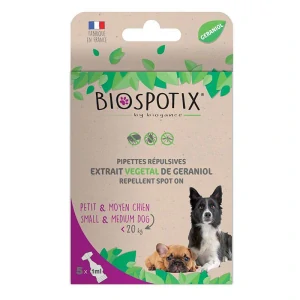 BIOGANCE Biospotix Dog spot-on S-M s repelentným účinkom 5x1ml (do 20 kg)