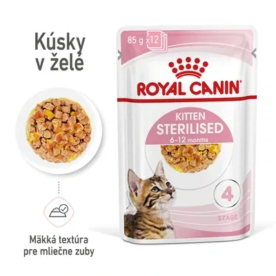 ROYAL CANIN Kitten Sterilised Kapsička v šťave pre kastrované mačiatka, 85g