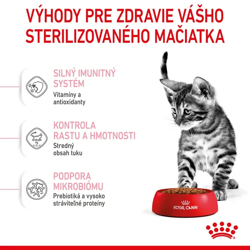 ROYAL CANIN Kitten Sterilised Granule pre kastrované mačatá, 2kg