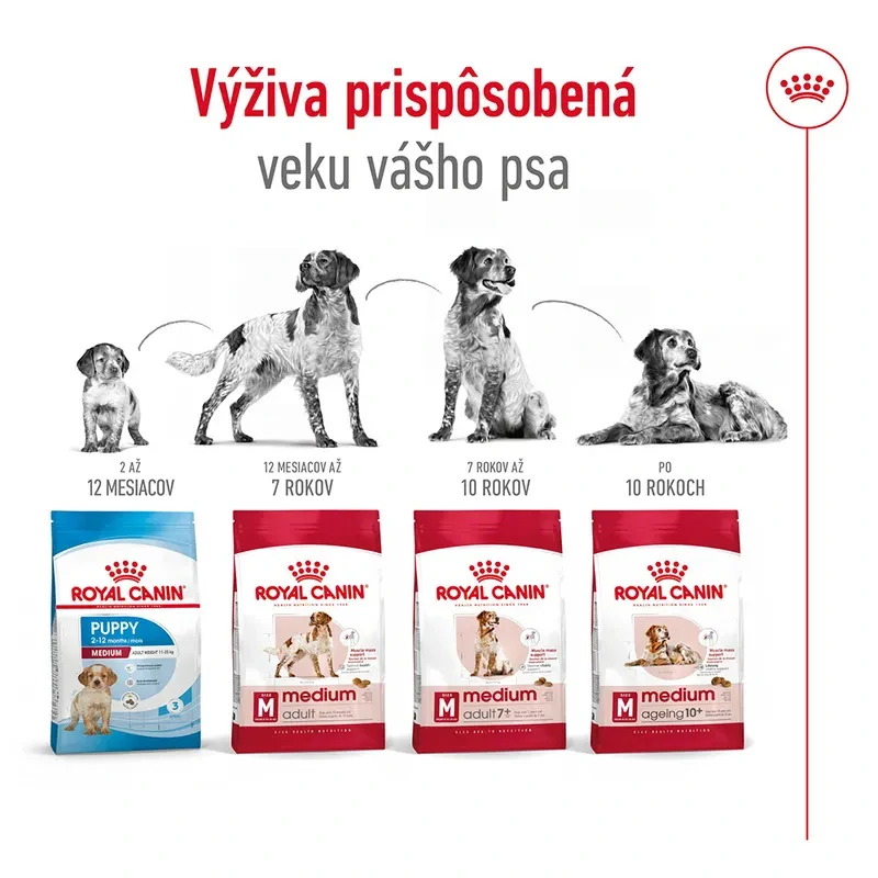 ROYAL CANIN Medium Adult 7+ Granule pre dospelé starnúce stredné psy